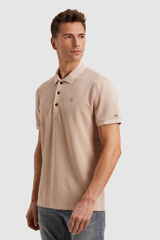 POLO MET WAFELSTRUCTUUR CPSS2504889 7106 CREAM TAN